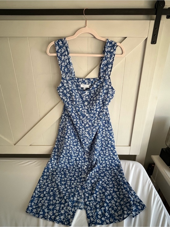 RIHOAS Dresses & Skirts - RIHOAS Blue Floral Midi Dress with Wide Straps
